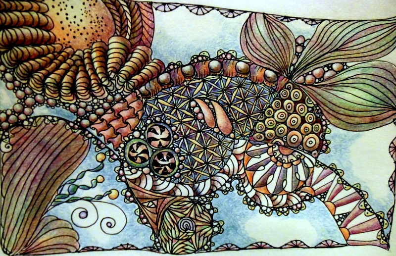 My Latest Zentangle and Colour Pencil Drawing and Tutorial